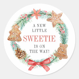 Adesivo Um Docinho Está A Caminho Do Chá de fraldas De Nat