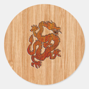 Adesivo Um dragão no bambu oriental