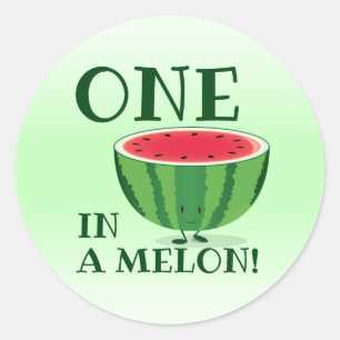 Adesivo Um em um desenho do primeiro aniversário da Melon
