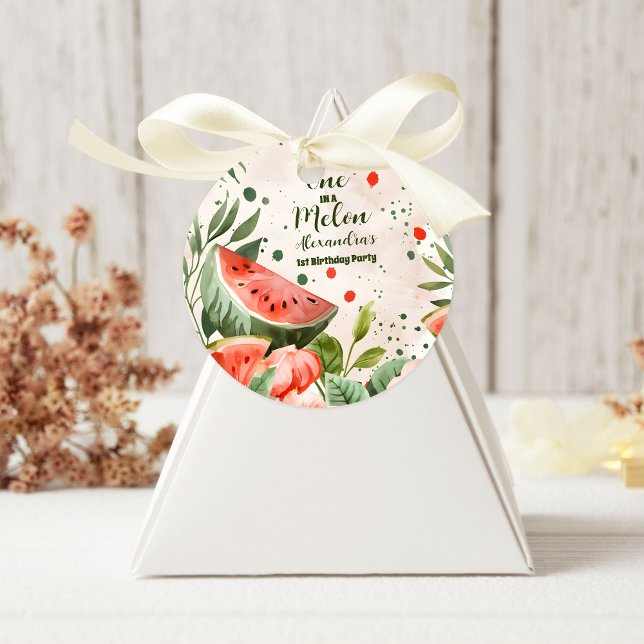 Adesivo "Um em um Melão", primeiro aniversario de Melancia (Criador carregado)