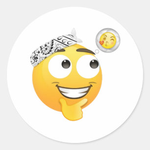 Adesivo Um Emoji Usando Bandana Sonhando com Beijos