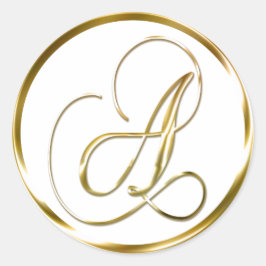 Adesivo Um Envelope Dourado Monograma Faux Ou Favorecer Se