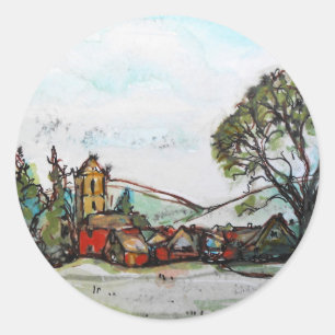 Adesivo Um esboço da Vila Britânica de Idyllic