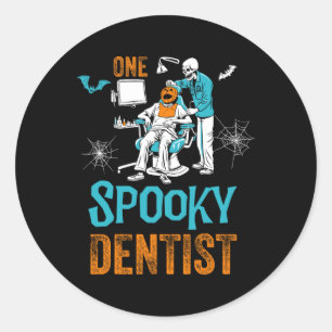Adesivo Um Esqueleto de Dia das Bruxas Assustador de Denti