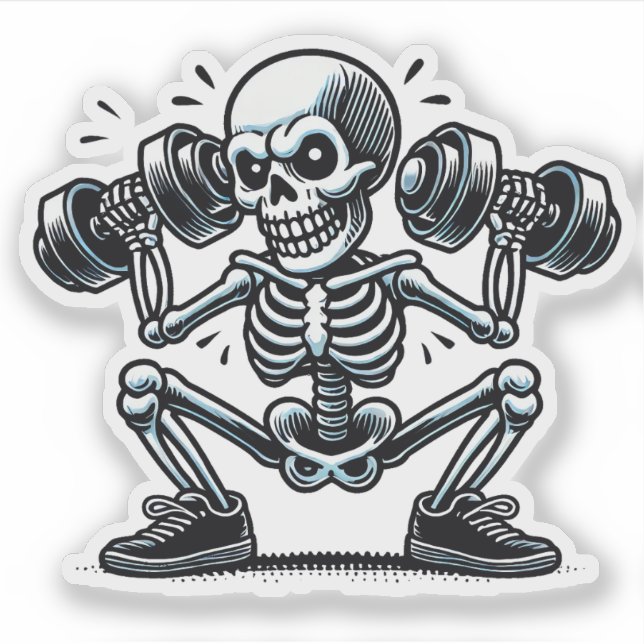 Adesivo Um esqueleto legal funcionando (Frente)