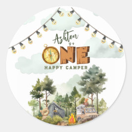 Adesivo Um Feliz Acampador Primeiro Aniversário