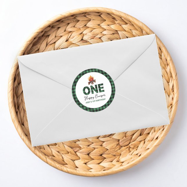 Adesivo Um Feliz Acampador Primeiro Aniversário (Criador carregado)