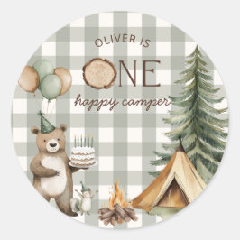 Adesivo Um Feliz Aniversário de Camping 1º
