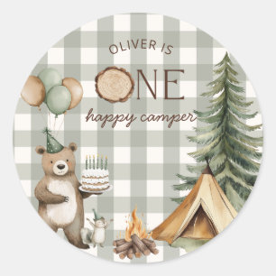 Adesivo Um Feliz Aniversário de Camping 1º
