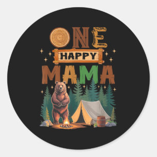 Adesivo Um Feliz Maminha Acampante Urso de Aniversário de