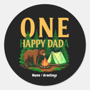 Adesivo Um Feliz Papá Primeiro Aniversário Acampando Engra