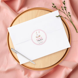 Adesivo Um ganso de bobo, primeiro aniversario de gingham 