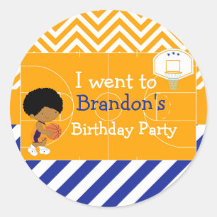 Adesivo Um garoto afro-americano "eu fui", de basquete