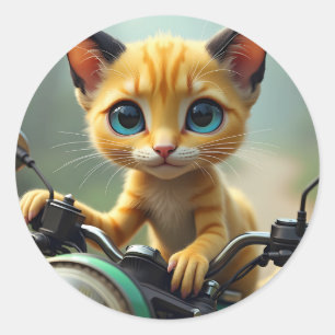 Adesivo Um gato amarelo com orelhas pretas e olhos azuis g