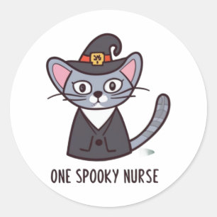 Adesivo Um Gato de Enfermeira Spooky - Festividades Felina