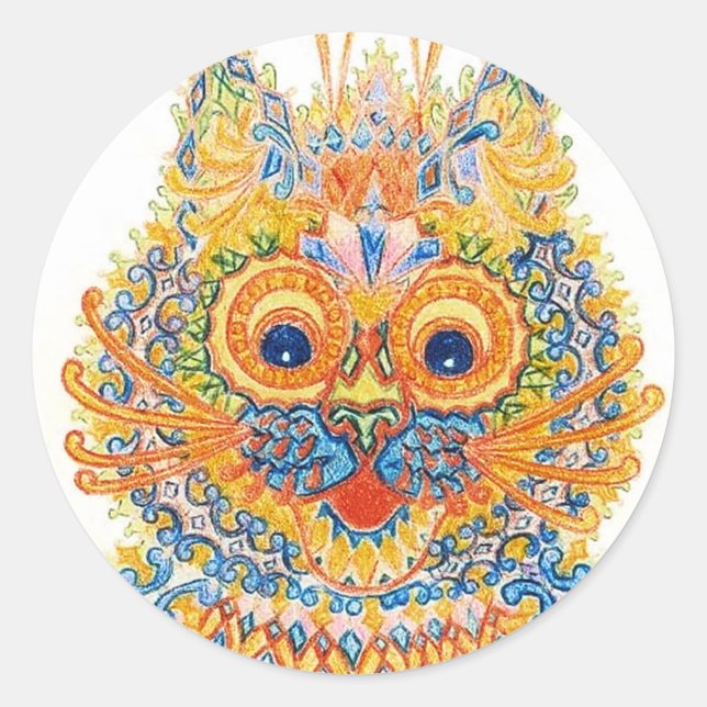 Adesivo Um Gato De Olhos Amplos, Louis Wain (Frente)