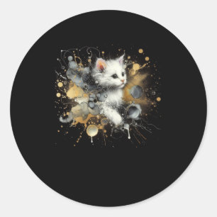 Adesivo Um Gato No Vedante Noturno Negro
