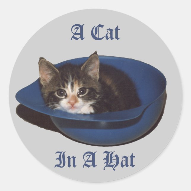 Adesivo Um gato num palito de chapéu (Frente)