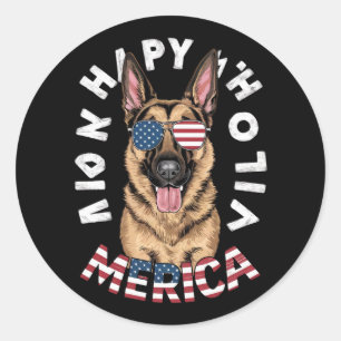 Adesivo Um German shepherd de desenho animado em cores ame