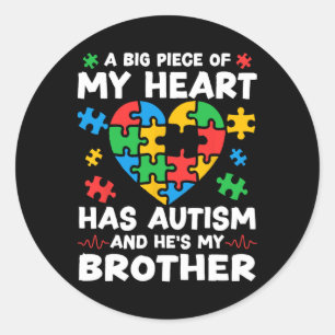 Adesivo Um grande pedaço de coração tem autismo e é meu ir