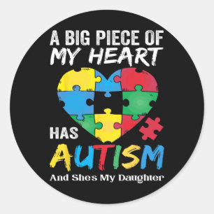 Adesivo Um Grande Pedaço Do Meu Coração Tem Autismo E Ele