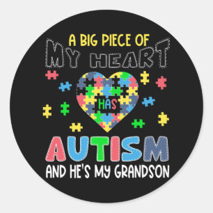 Adesivo Um grande pedaço do meu coração tem autismo e ele
