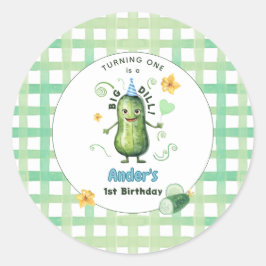 Adesivo Um Grande Pepino em conserva no Primeiro Aniversár