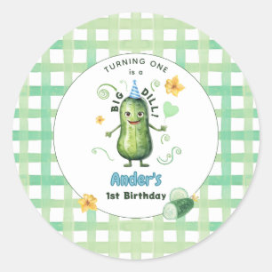 Adesivo Um Grande Pepino em conserva no Primeiro Aniversár
