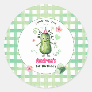 Adesivo Um Grande Pepino em Conserva Primeiro Aniversário