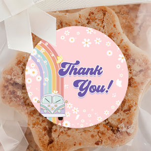 Adesivo Um Groovy Babe Retro Festa do primeiro aniversario