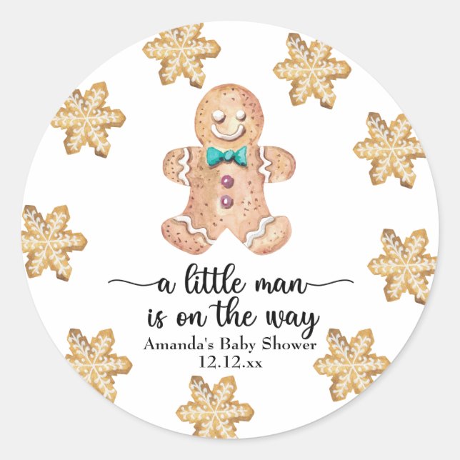 Adesivo Um homenzinho está a caminho! Biscoitos de Natal (Frente)