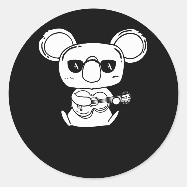 Adesivo Um Instrumento Ukulele De Quatro Cordas Com Koala (Frente)