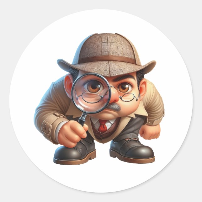 Adesivo Um Investigador Privado a procurar pistas (Frente)