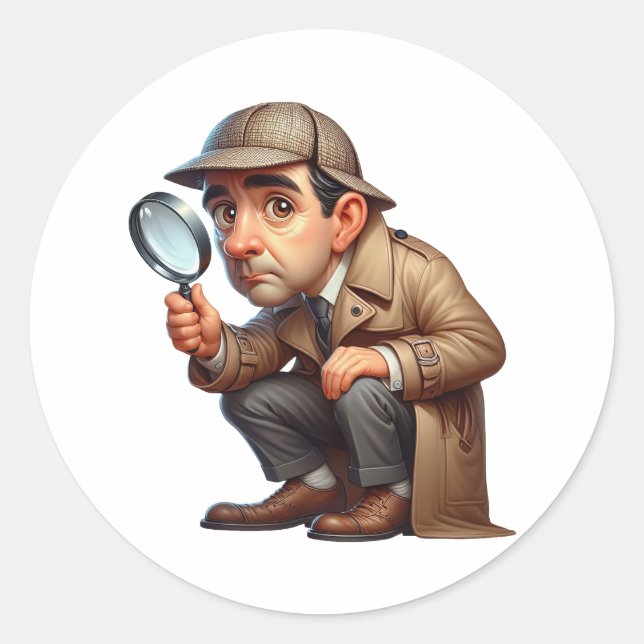 Adesivo Um Investigador Privado a procurar pistas (Frente)