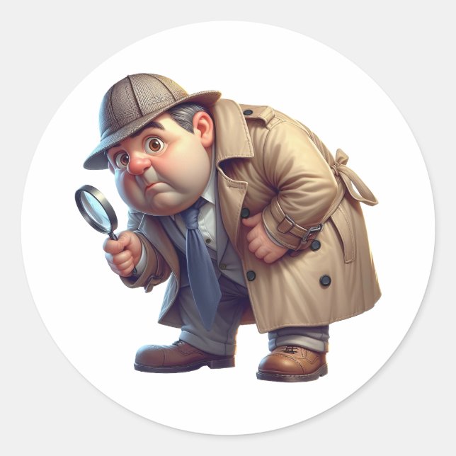 Adesivo Um Investigador Privado a procurar pistas (Frente)