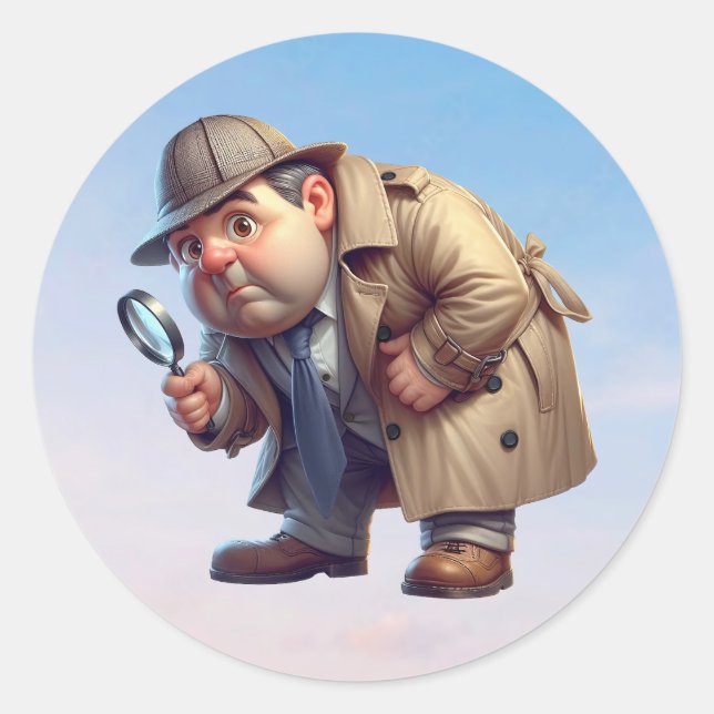 Adesivo Um Investigador Privado a procurar pistas (Frente)