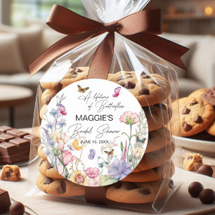 Adesivo Um Lifetime de Borboletas Chá de Noiva com Flores 