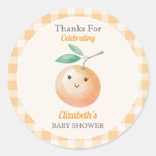 Adesivo Um lindo bebezinho laranja xadrez laranja Baby Sho