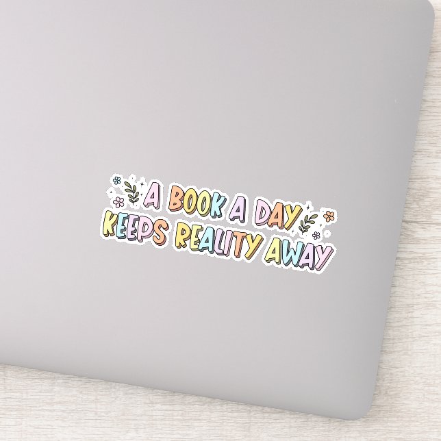 Adesivo Um Livro A Day Mantém A Realidade Longe Do Vinheta (Detalhe)