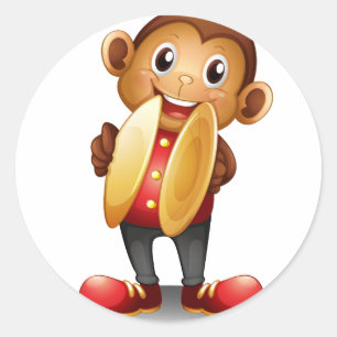 Adesivo Um macaco segurando cimbos