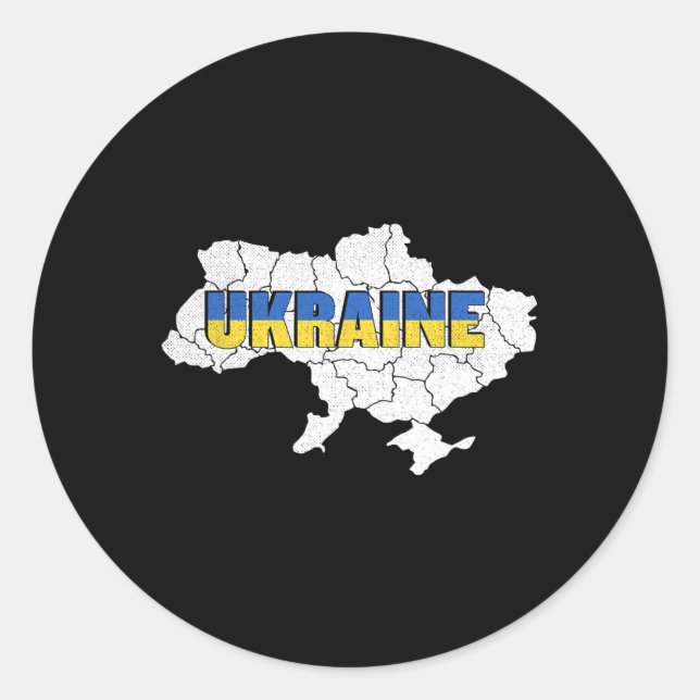 Adesivo Um Mapa Ucraniano E Bandeira Da Ucrânia (Frente)
