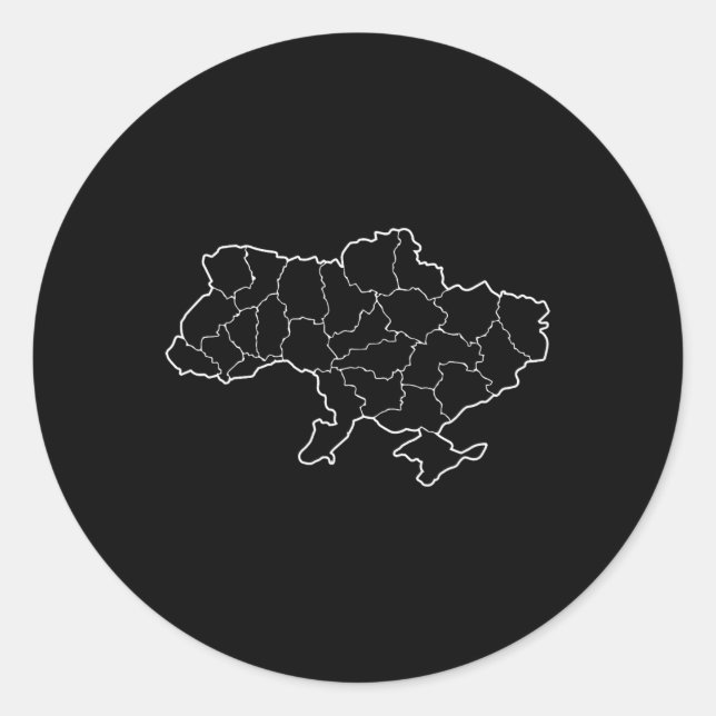 Adesivo Um Mapa Ucraniano País Ucrânia  (Frente)