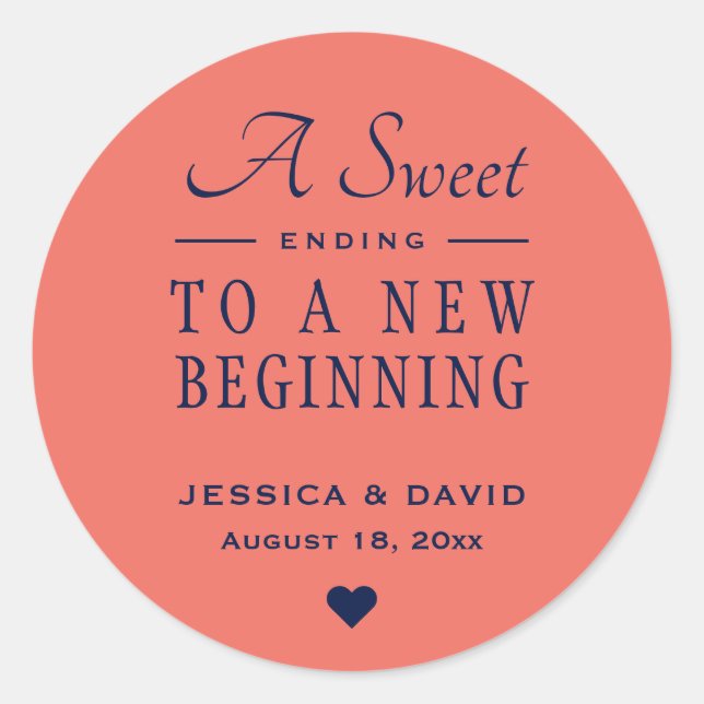 Adesivo Um Marinho Azul e Casamento de Coral Doce (Frente)