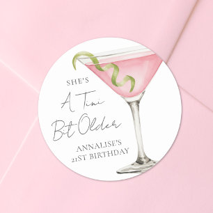 Adesivo Um Martini Um Pouquinho Mais Velho de Aniversário