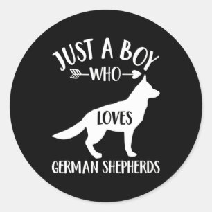Adesivo Um Menino Que Adora German shepherd