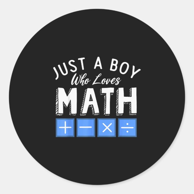 Adesivo Um menino que ama álgebra matemática engraçada  (Frente)