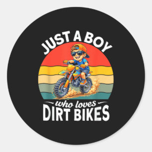 Adesivo Um menino que ama bicicletas de terra motocross en