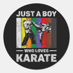 Adesivo Um Menino Que Ama Karatê Taekwondo Vintage Karatê