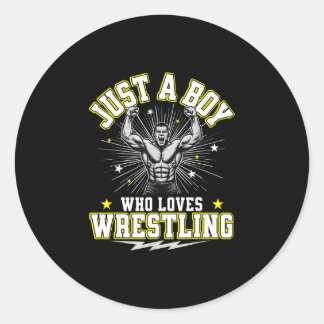 Adesivo Um menino que ama lutar meninos lutador de wrestli