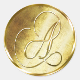 Adesivo Um Monograma Faux Dourado Vinhetas de Envelope